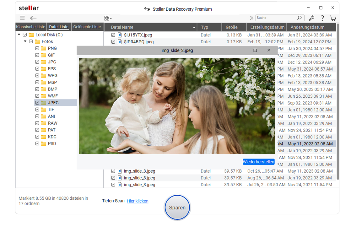 Scannen und Wiederherstellen